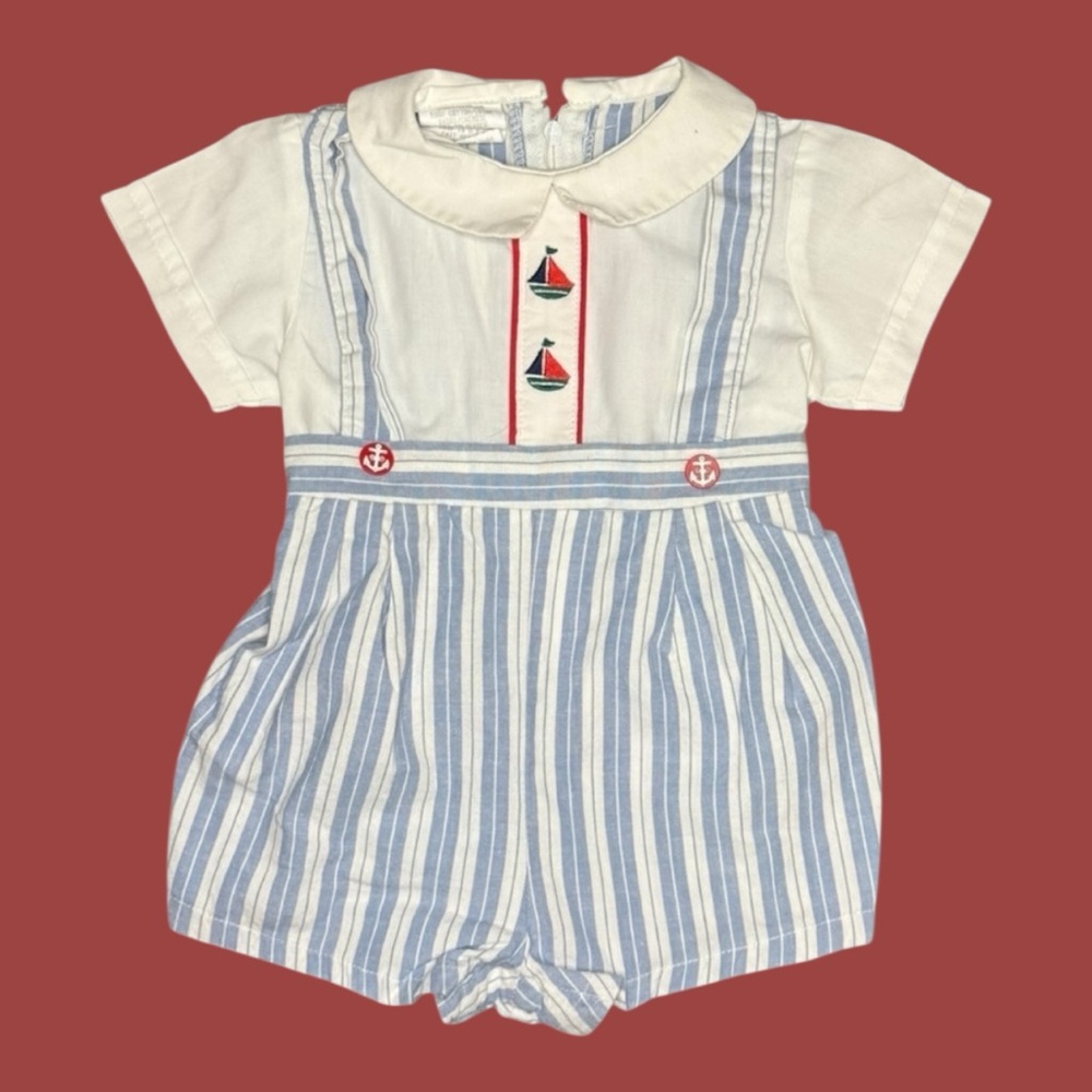 Vintage Nautical Sailboat Romper